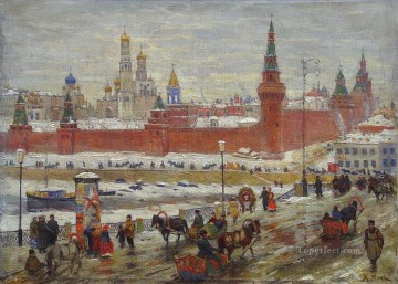 街並み Painting - 古いモスクワ コンスタンティン ユオンの街並み 都市のシーン
